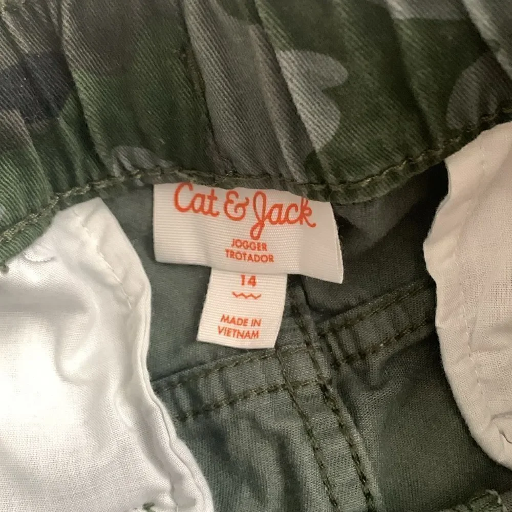 Cat & Jack Boys Camo Cargo joggers Size 14